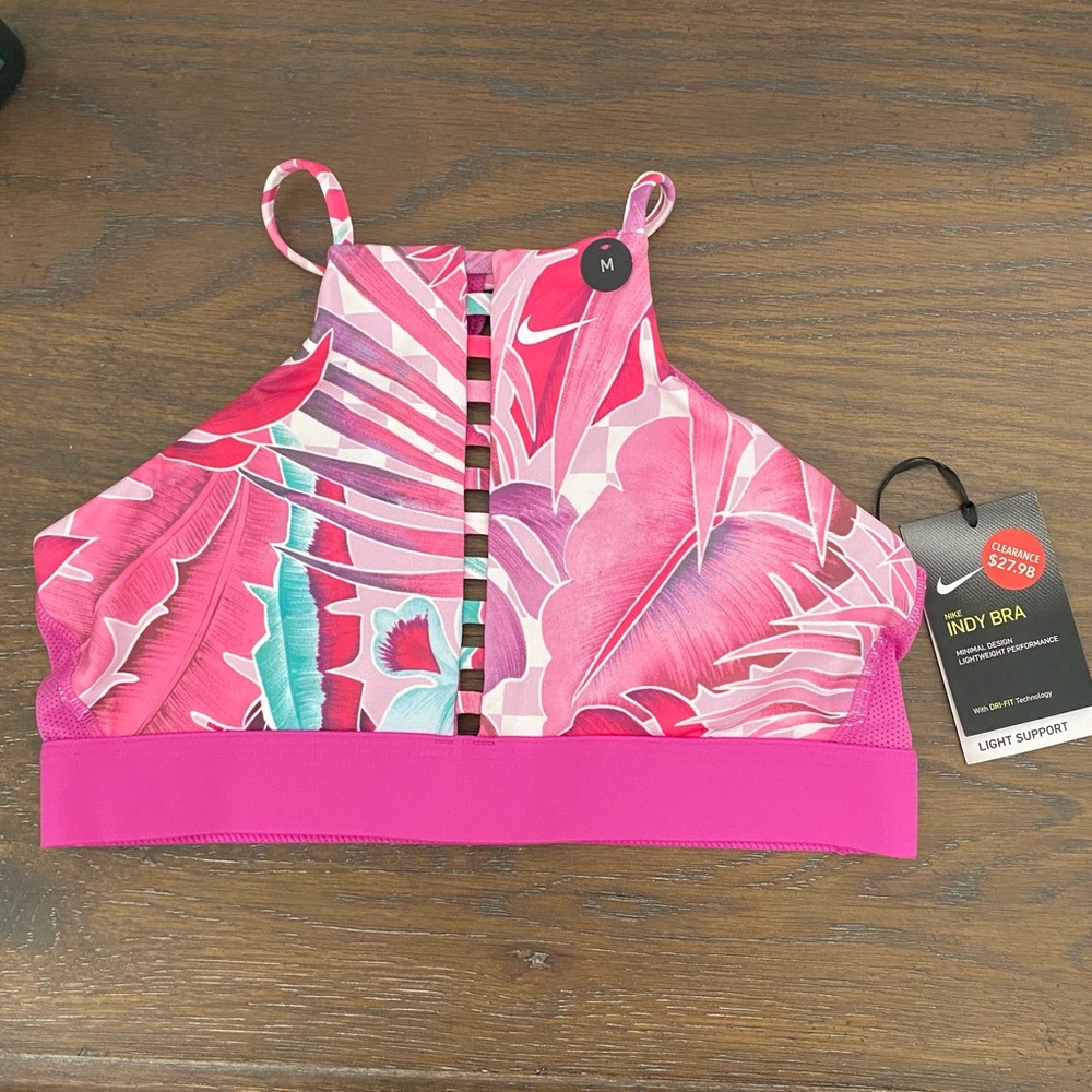 Pretty pink cut out Nike  sports bra size medium